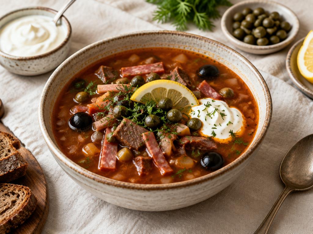Solyanka with beef (Argentina)